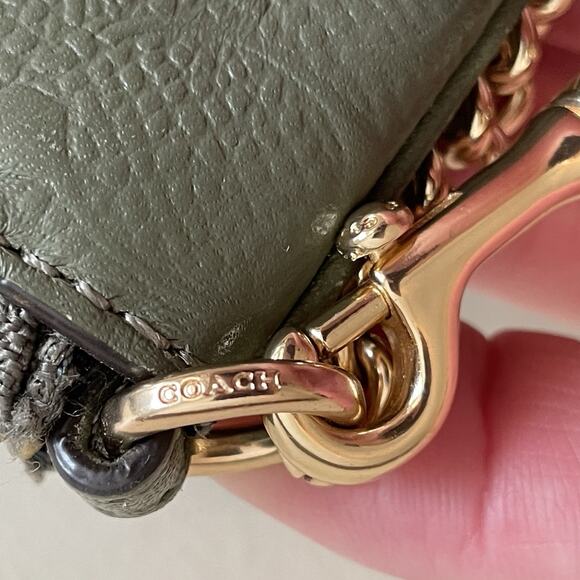 Coach Signature Embossed Leather Wristlet - Picture 5 of 16